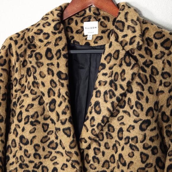 Ellison Women’s Leopard Print Coat Mobwife Statement Vintage Inspired Glam L - Picture 3 of 10